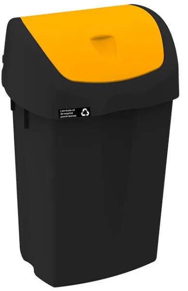 NRW イエローのスイングリッド付きごみ箱、サステナブル、25 L