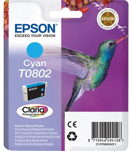 Epson T0802 C13T08024011 シアンインクカートリッジ、350ページ