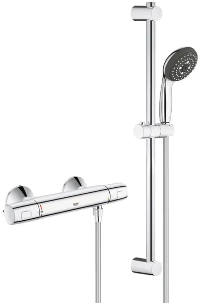 Grohe Precision Trend サーモスタット混合栓付きシャワーセット、クロム
