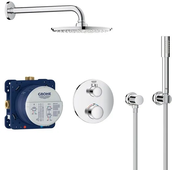 Grohe Grohtherm レインシャワー コスモポリタン 210 クロム付きシャワーセット