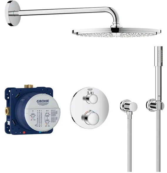 Grohe Grohtherm レインシャワー Cosmopolitan 310 シャワーヘッド付きシャワーセット、クロム