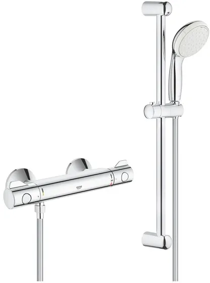 Grohe Tempesta II シャワーセット(Grohtherm 800 サーモスタット混合栓付き、クロム)