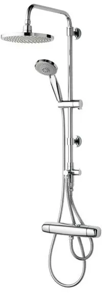 Saniscan New Waterfall シャワーバーセット(オーバーヘッドシャワーとハンドシャワー付き、クロム)